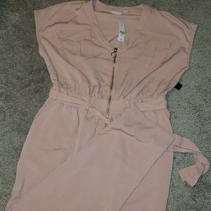 Ny&Co Pink Zipper Jumpsuit